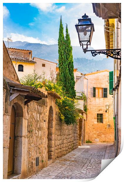 Narrow alley at Soller Print by Alex Winter