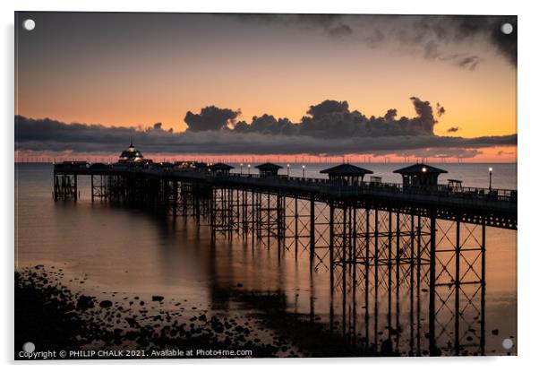  Sunrise over Llandudno pier 599 Acrylic by PHILIP CHALK