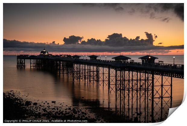  Sunrise over Llandudno pier 599 Print by PHILIP CHALK