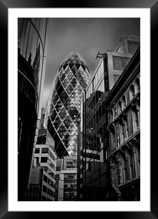 The Gherkin 30 St Mary Axe London England Framed Mounted Print by Andy Evans Photos