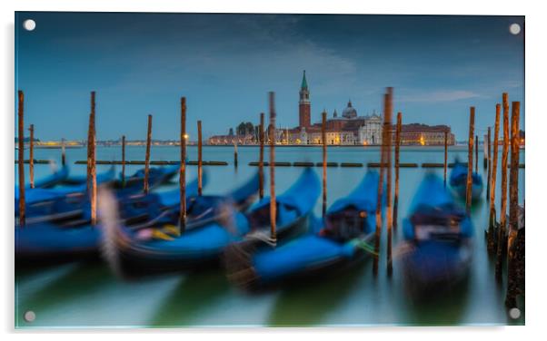Gondolas of Venice  Acrylic by Alan Sinclair