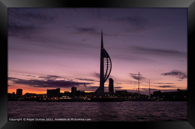 Majestic Sunrise over Portsmouth Framed Print by Roger Dutton