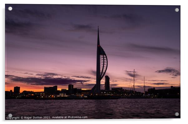 Majestic Sunrise over Portsmouth Acrylic by Roger Dutton