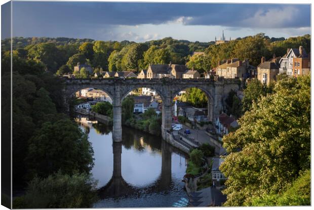 Knaresborough viaduct and river Nidd Canvas Print by Leighton Collins