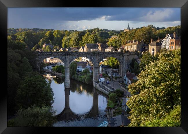Knaresborough viaduct and river Nidd Framed Print by Leighton Collins