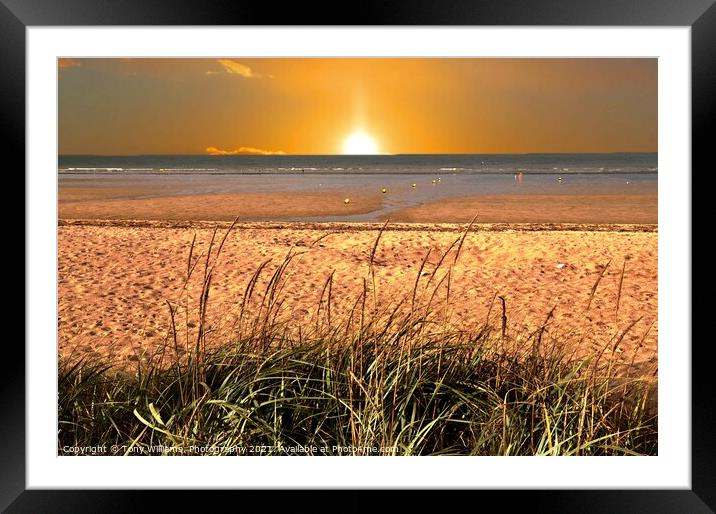 Sunset Framed Mounted Print by Tony Williams. Photography email tony-williams53@sky.com