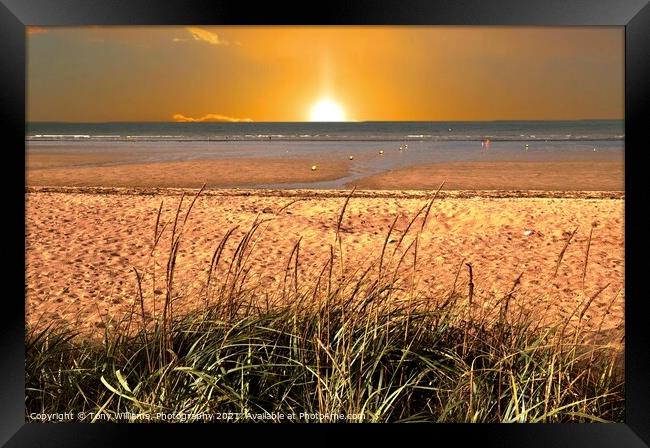 Sunset Framed Print by Tony Williams. Photography email tony-williams53@sky.com