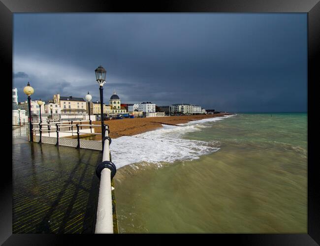 The passing Storm Worthing Framed Print by Clive Eariss