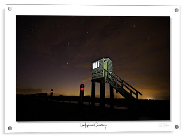  Lindisfarne causeway at night Acrylic by JC studios LRPS ARPS