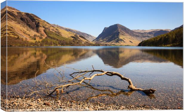 Buttermere Reflections Lake District  Canvas Print by Pearl Bucknall