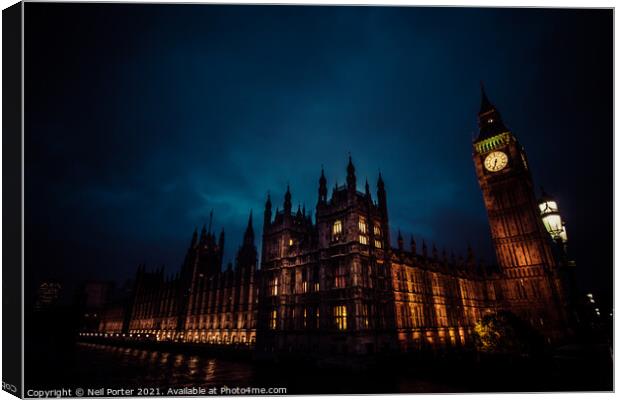 The Houses of Parliament Canvas Print by Neil Porter