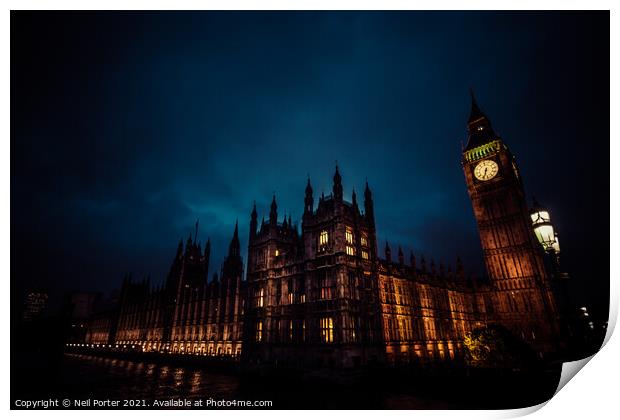 The Houses of Parliament Print by Neil Porter