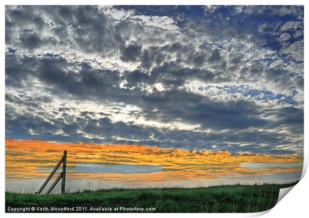 Norfolk Sunset. Print by Keith Mountford