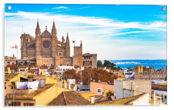 Historic city center of Palma de Mallorca Acrylic by Alex Winter