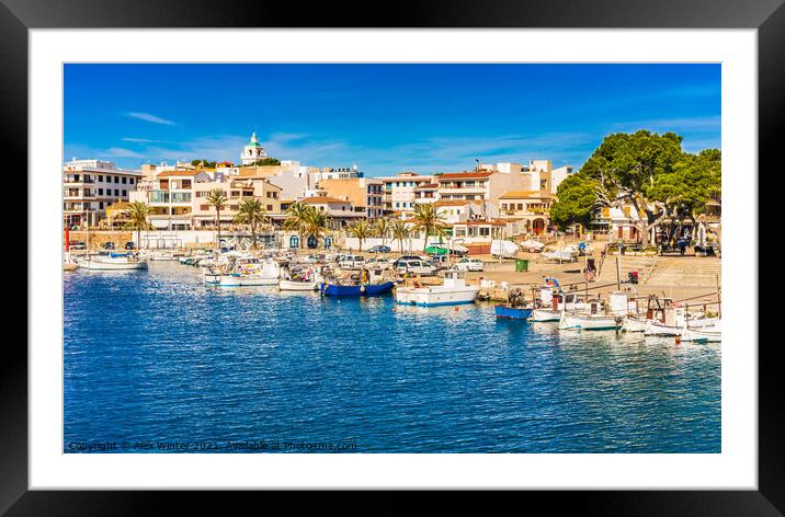 Spain Majorca, idyllic view of Cala Rajada Framed Mounted Print by Alex Winter