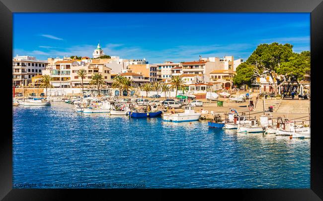 Spain Majorca, idyllic view of Cala Rajada Framed Print by Alex Winter