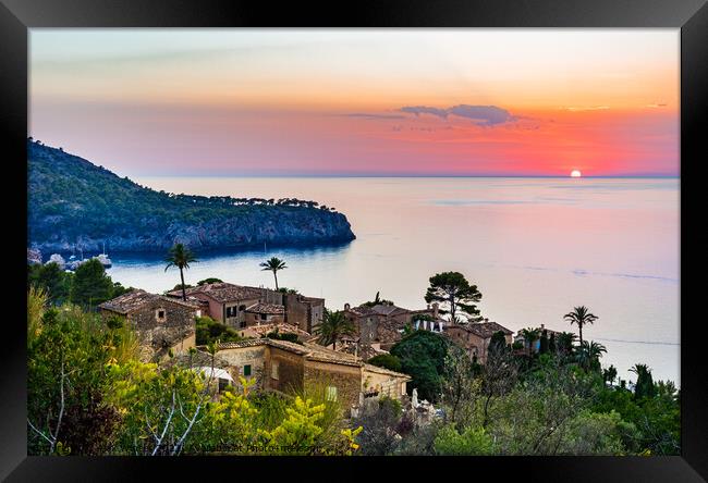 Beautiful view of old rustic mediterranean village Framed Print by Alex Winter