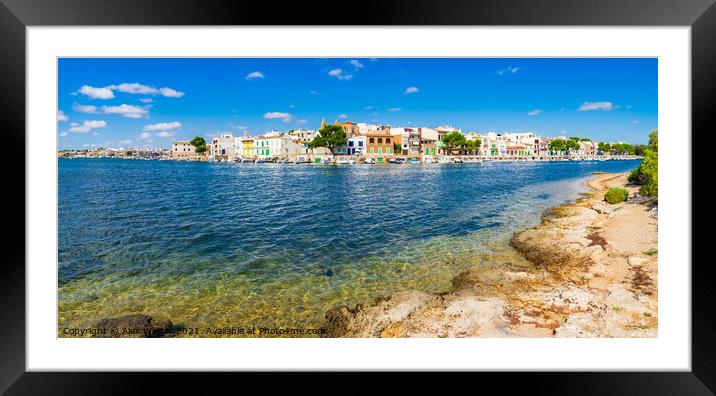 Panorama view of Porto Colom Port Framed Mounted Print by Alex Winter