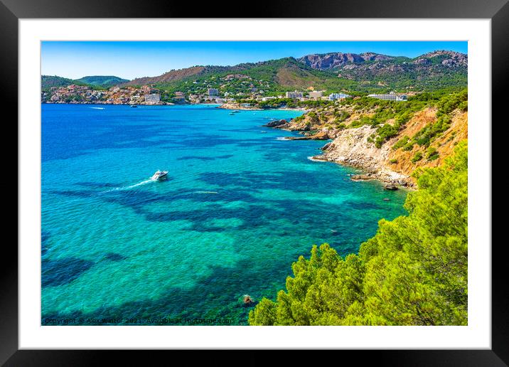 Island scenery of Mallorca, Peguera Framed Mounted Print by Alex Winter