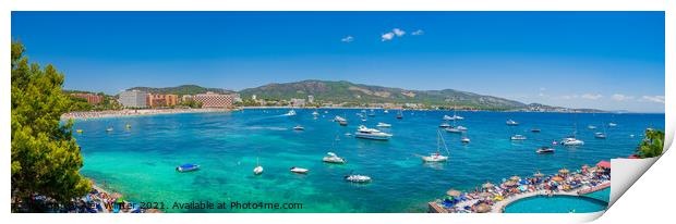 Coast panorama of Palmanova beach Print by Alex Winter