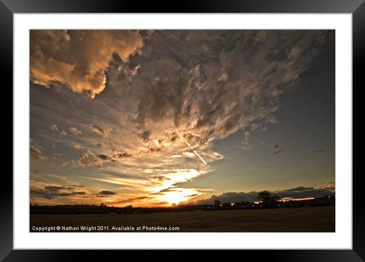 Cropwell Sunset Framed Mounted Print by Nathan Wright