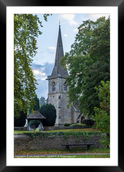The Parish Church of Saint Mary,  Lower Slaughter Framed Mounted Print by Jim Monk