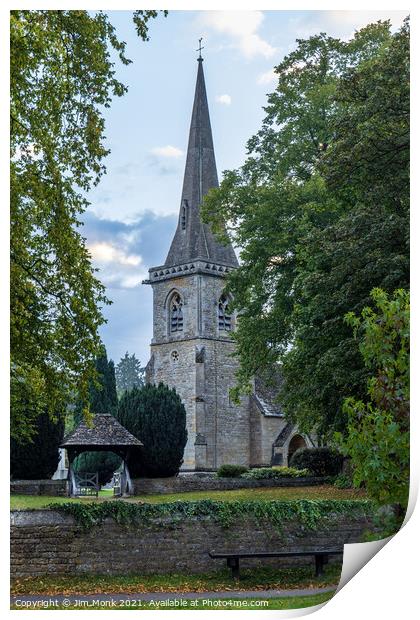 The Parish Church of Saint Mary,  Lower Slaughter Print by Jim Monk