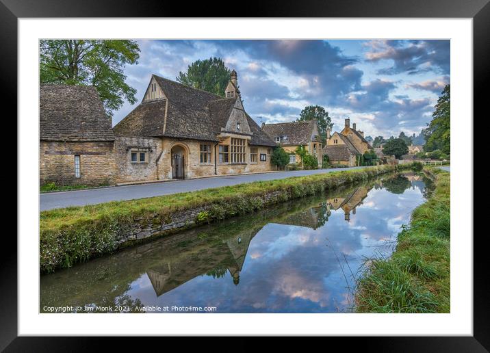 Lower Slaughter Reflections Framed Mounted Print by Jim Monk
