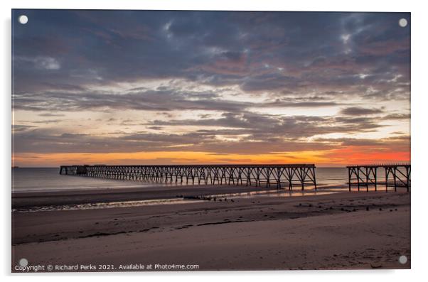 Steetley pier - Hartlepool sunrise Acrylic by Richard Perks