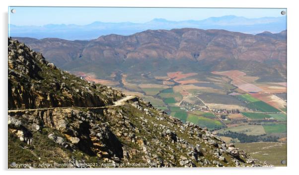 Southern view of Swartberg Pass  Acrylic by Adrian Turnbull-Kemp