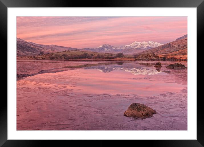 Snowdon - Red Dawn Framed Mounted Print by Rory Trappe