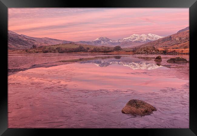 Snowdon - Red Dawn Framed Print by Rory Trappe