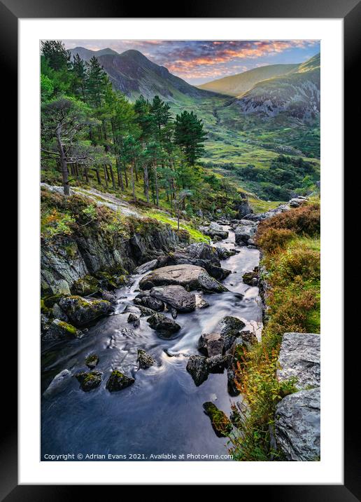 Ogwen River Snowdonia  Framed Mounted Print by Adrian Evans