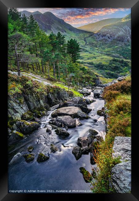 Ogwen River Snowdonia  Framed Print by Adrian Evans