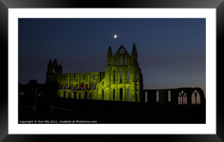 Whitby Abbey - A Night to Remember Framed Mounted Print by Ron Ella