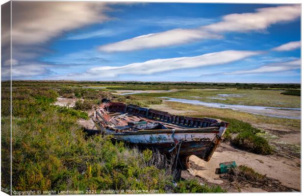 Ilha da Culatra Shipwreck Canvas Print by Wight Landscapes