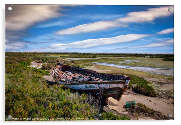 Ilha da Culatra Shipwreck Acrylic by Wight Landscapes