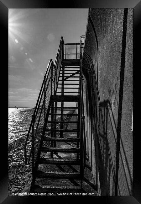 Ascending Canvey Island's Towering Stairs Framed Print by Stuart Clarke