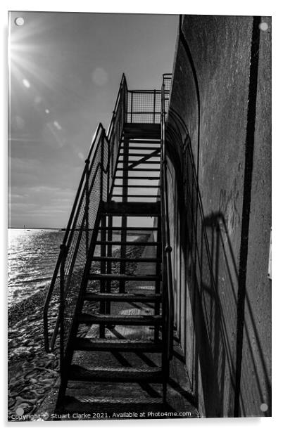 Ascending Canvey Island's Towering Stairs Acrylic by Stuart Clarke