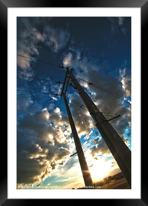Cropwell Power Sunset Framed Mounted Print by Nathan Wright