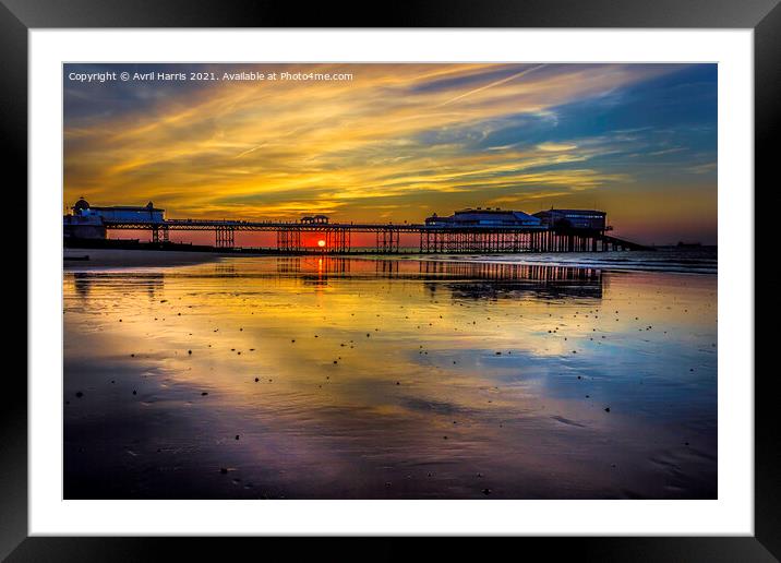 Mesmerising Cromer Beach Sunset Framed Mounted Print by Avril Harris
