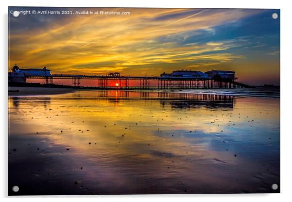Mesmerising Cromer Beach Sunset Acrylic by Avril Harris