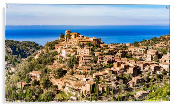 Mediterranean Village Deia Acrylic by Alex Winter