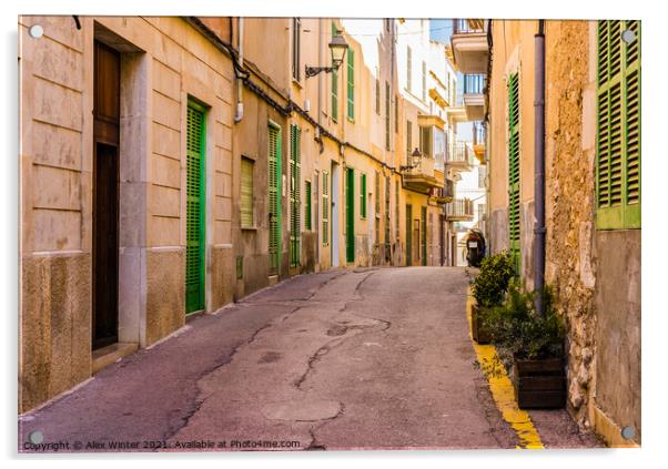 Mallorca Spain, street in the old town of Felanitx Acrylic by Alex Winter