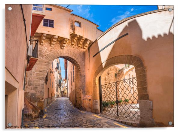Palma de Majorca Old Town Acrylic by Alex Winter