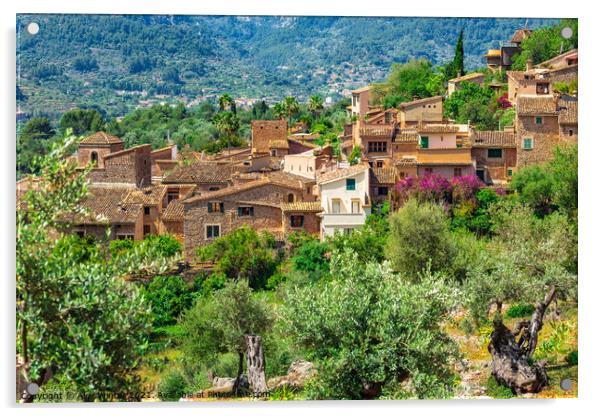 Fornalutx Mediterranean Village Acrylic by Alex Winter