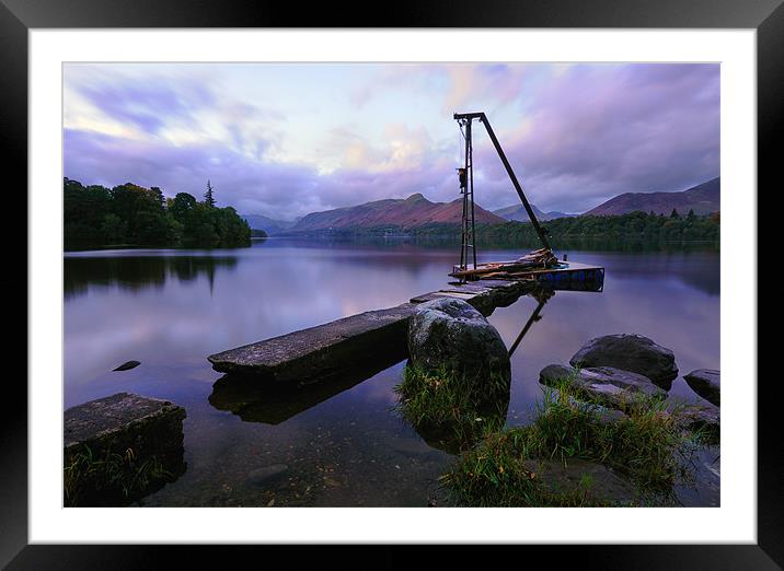 The Old Crane, Derwentwater Framed Mounted Print by Jason Connolly