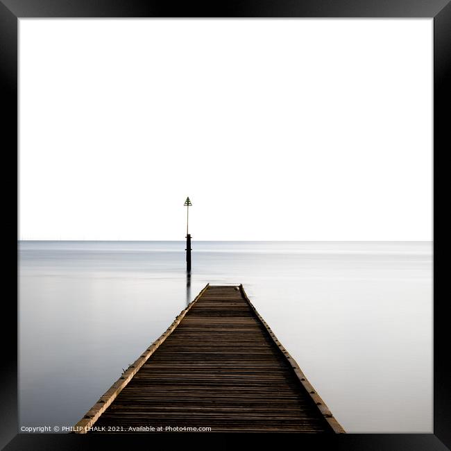 Abstract jety on Llandudno beach 601 Framed Print by PHILIP CHALK