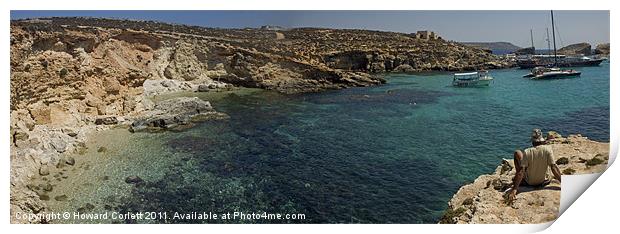 Comino, Blue Lagoon Print by Howard Corlett