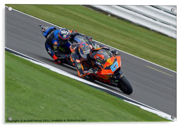 British Moto GP 2021Silverstone: MOTO 2  Acrylic by Russell Finney